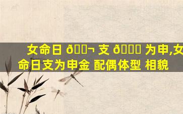 女命日 🐬 支 🐈 为申,女命日支为申金 配偶体型 相貌